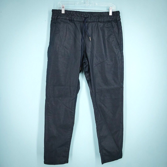 Flogs Size 32 Shely Blue Plaid Pull On Jogger Style Tapered Ankle Cotton Pants - Picture 1 of 7